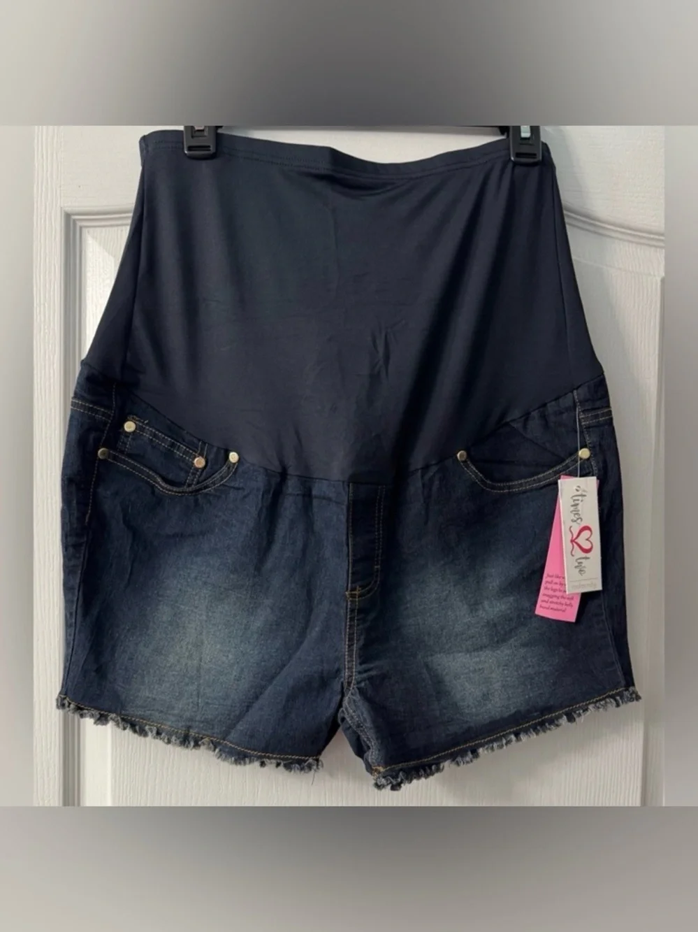 Times Two: Stylish Soft Denim Maternity Shorts